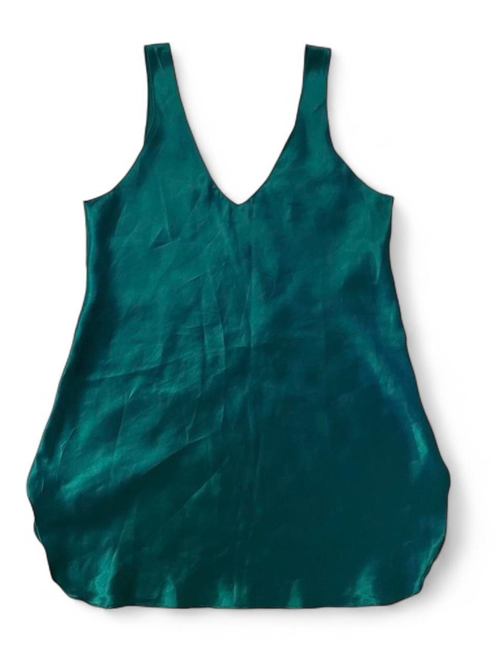 Vintage Frederick’s of Hollywood Emerald Green Satin Mini Slip Dress Size M